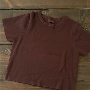 Nuuds Deep Plum Ribbed Top